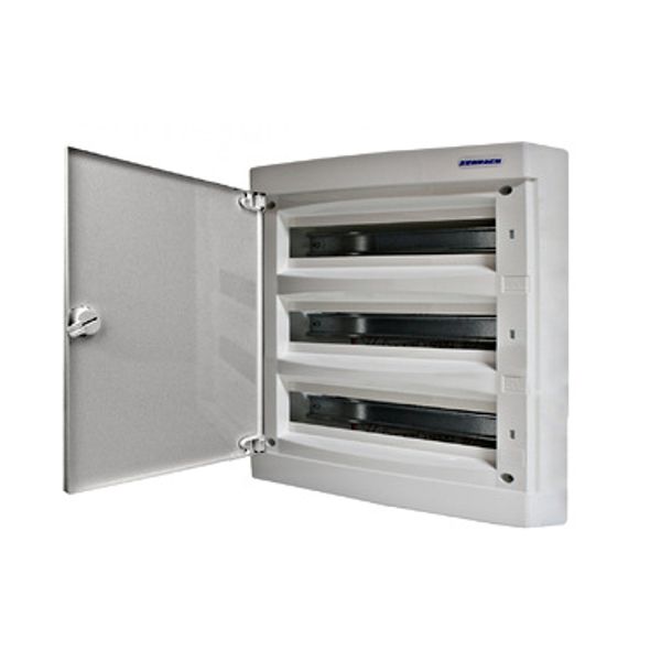 Wall-mounting Distribution Board 3-row, 54MW, white door image 1