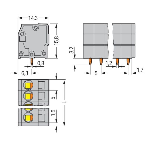 PCB terminal block 2.5 mm² Pin spacing 5 mm light gray image 4
