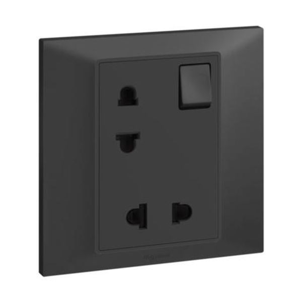 Belanko s 1 gang 2x2p Euro/US swtd socket anthracite image 1