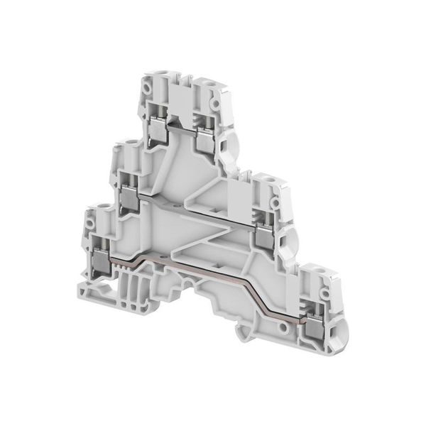 MODULAR TERMINAL BLOCKS, FEED-THROUGH, SCREW CLAMP TERMINAL BLOCK, GRAY, PRODUCT SPACING .205 IN [5.2 MM], 6 POSITION, DIN RAIL image 1