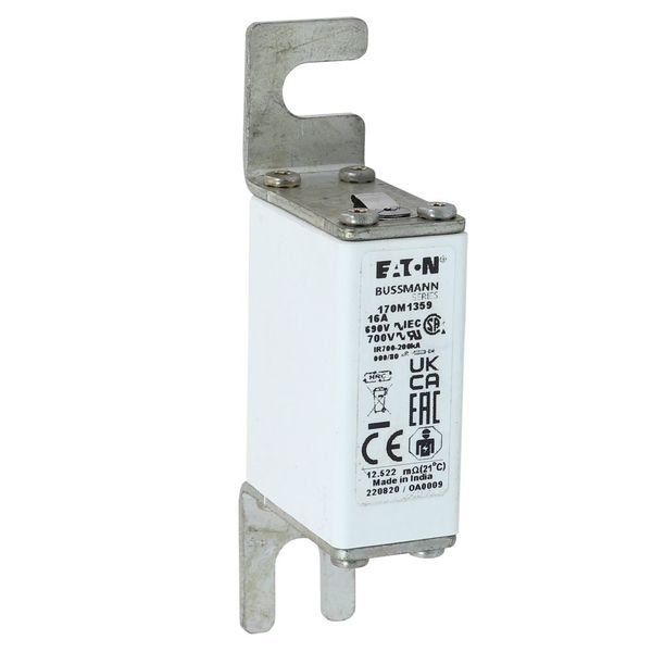 Fuse-link, high speed, 16 A, AC 690 V, DIN 000, 21 x 40 x 100 mm, gR, DIN, IEC, single indicator image 22