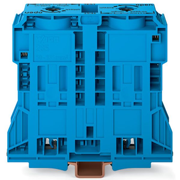 2-conductor through terminal block 185 mm² lateral marker slots blue image 3