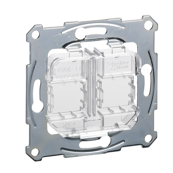 Supporting plates for modular jack connector, transparent image 4