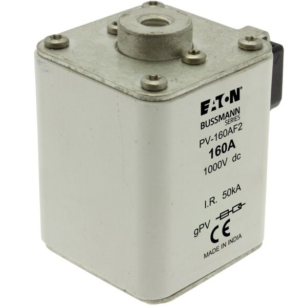 Fuse-link, high speed, 160 A, DC 1000 V, size 2, 61 x 77 x 91 mm, gPV, IEC, UL, single indicator image 9