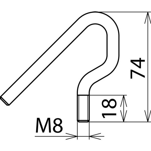 Hook-shaped electrode with M8 thread for conductor - D 22mm image 2