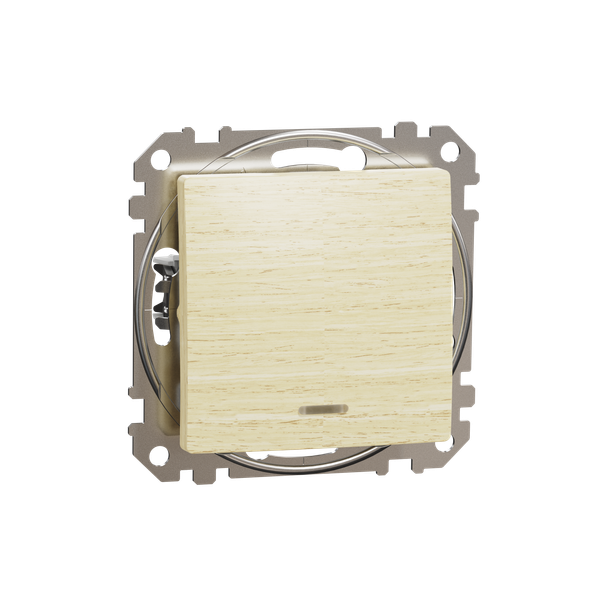 Sedna Design & Elements, 1-way Push-Button 10A Blue Loc LED, professional, wood birch image 5