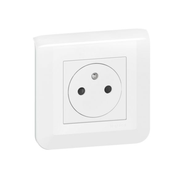 099204 Surface Mosaic white socket outlet with plate and screw fixing image 1