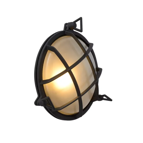 DUDLEY Outside Wall Light Round IP 65 E27/60W Blac image 1