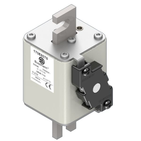 Fuse-link, high speed, 250 A, DC 750 V, size 2, 59 x 77 x 130 mm, gR, IEC, with indicator, flush mounting image 4