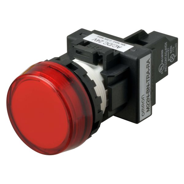 Indicator M22N flat etched, cap color red, LED red, LED voltage 24 VDC image 2