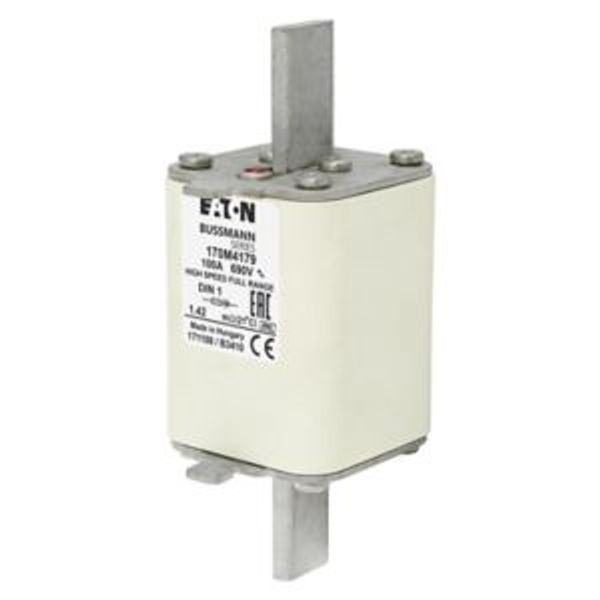 Fuse-link, high speed, 100 A, AC 690 V, DIN 1, 52 x 66 x 135 mm, gR, DIN, IEC, single indicator image 4