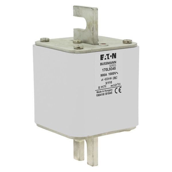 Fuse-link, high speed, 900 A, AC 1000 V, Size 3, 76 x 90 x 141 mm, aR, DIN, IEC, visual indicator image 17