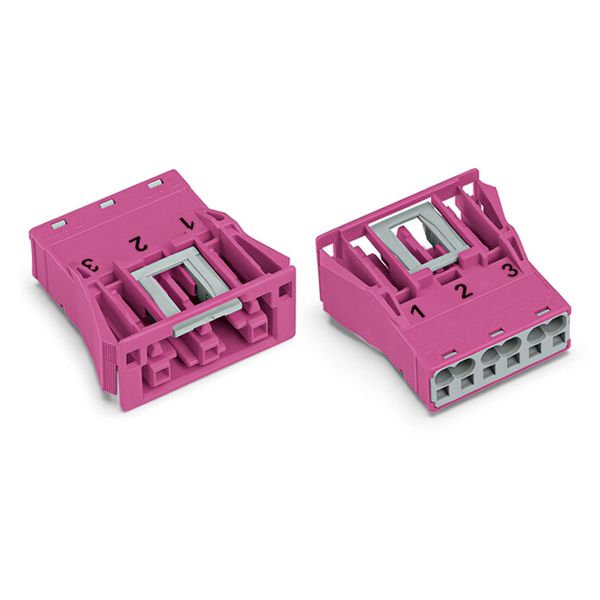 Snap-in socket 3-pole Cod. B pink image 1