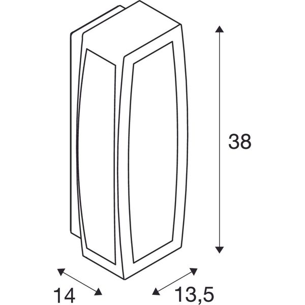 MERIDIAN BOX wall lamp, E27, max. 20W, sensor, silvergrey image 3