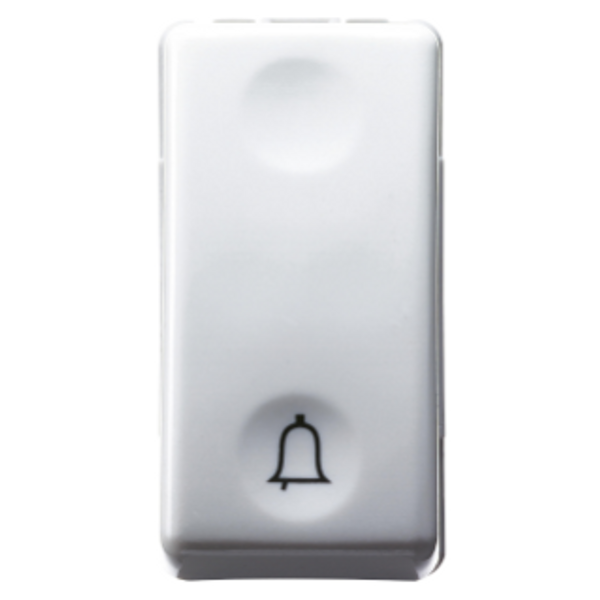 PUSH-BUTTON 1P 250V ac - NO 10A - WITH SYMBOL BELL - 1 MODULE - SYSTEM WHITE image 1