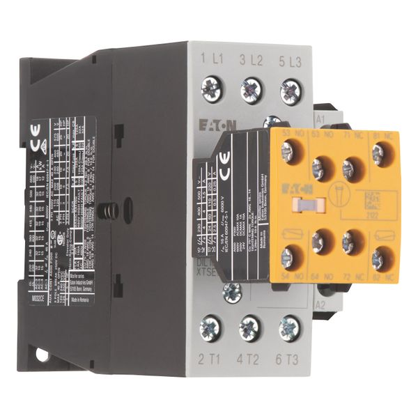 Safety contactor, 380 V 400 V: 15 kW, 2 N/O, 3 NC, 230 V 50 Hz, 240 V 60 Hz, AC operation, Screw terminals, With mirror contact (not for microswitches image 12