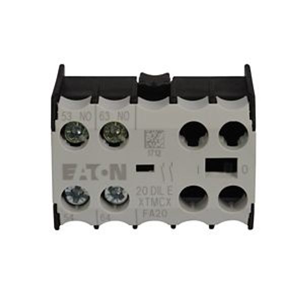 Auxiliary contact module, 2 pole, 2 N/O, Front fixing, Screw terminals, DILE(E)M, DILER image 4