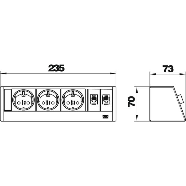 DB-0B3 D3S2K Desk box without fastening clamp image 2