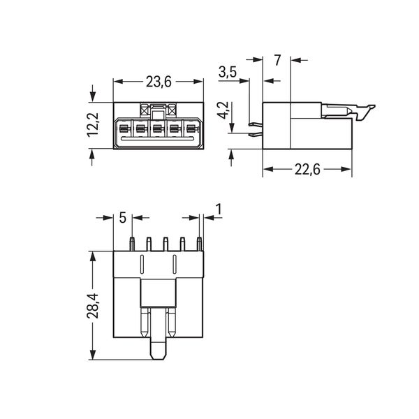 Plug for PCBs straight 5-pole white image 7