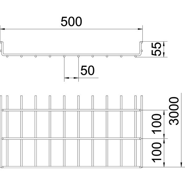 SGR 55 500 G Mesh cable tray SGR  55x500x3000 image 2