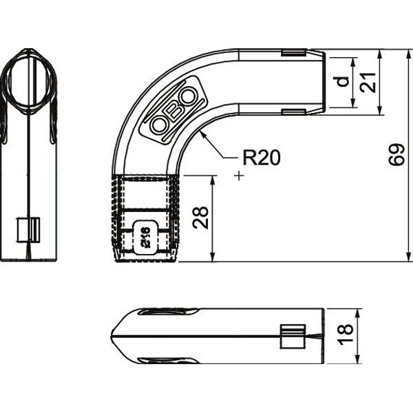 3000 BMS M16 RW 90° Quick pipe bend  M16 image 2