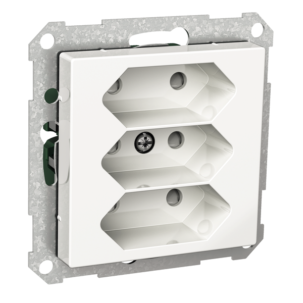 Exxact triple socket-outlet 3xEuro screw white image 4