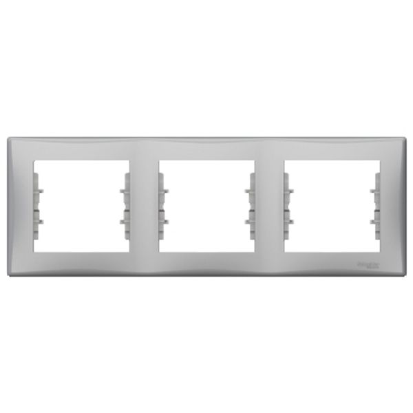 Sedna - horizontal 3-gang frame - aluminium image 1