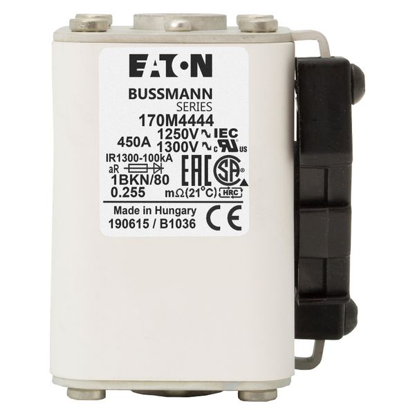 Fuse-link, high speed, 450 A, AC 1250 V, size 1, 53 x 69 x 80 mm, aR, IEC, UL, single indicator image 7