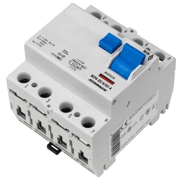 Residual current circuit breaker 25A, 4-p, 300mA, type A,6kA image 4