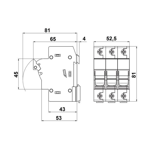 Fuse Carrier 3-pole, 32A, 10x38 image 4