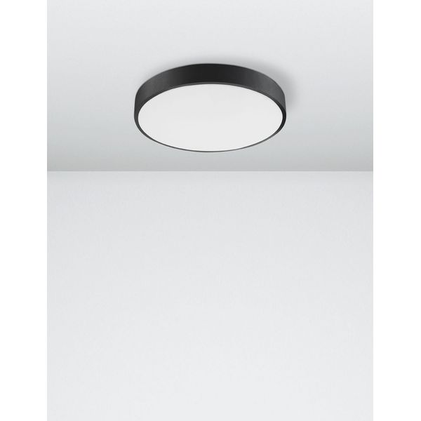 Sandy Black Aluminium Matt White Acrylic Diffuser LED 24 Watt 230 Volt 1380Lm 3000K IP20 D: 40 H: 5 cm image 1