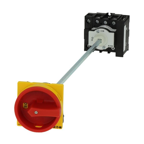 Main switch, P1, 40 A, rear mounting, 3 pole + N, 1 N/O, 1 N/C, Emergency switching off function, Lockable in the 0 (Off) position, With metal shaft f image 5