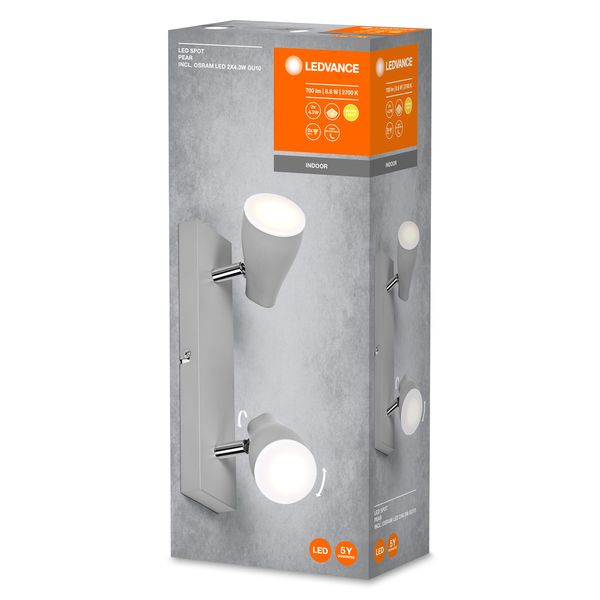 LED SPOT PEAR GREY 2 x 4.3W 2700K GU10 image 11