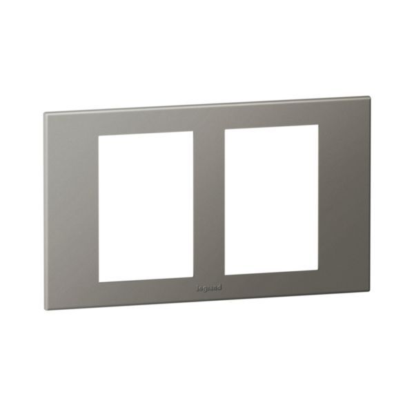 Arteor Surround Plate 2 Gang 2 x 3 Module Square Magnesium image 1