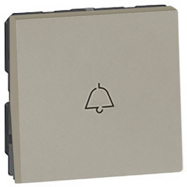 Arteor 1 Way 6A Push Button with Bell Symbol 2 Module Square Champagne image 1