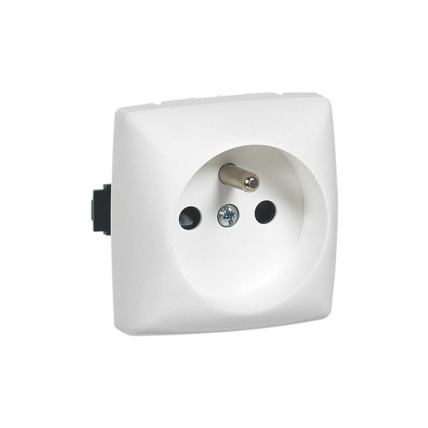 2P+E power socket with automatic terminals Modular surface-mounted switchgear - white image 1