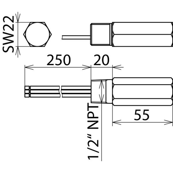 Surge arrester DEHNpipe Ex (i) with 1/2 -14 NPT male thread image 2