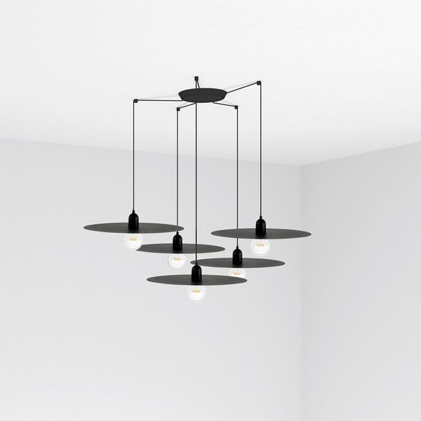 PLAT BLACK PENDANT LAMP E27 60W 5L image 1