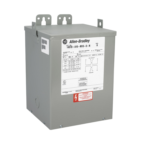 Allen-Bradley, 1497D - CCT, .250kVA, 480V 60Hz Primary, 0 Primary - 0 Secondary Fuse Blocks, No Taps image 1