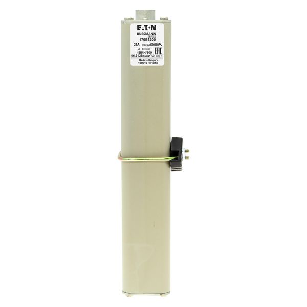 Fuse-link, high speed, 25 A, AC 6 kV, size 1, 65 x 70 x 300 mm, aR, IEC, with indicator image 4