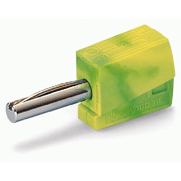 Banana plug for socket 4 mm Ø green-yellow image 1