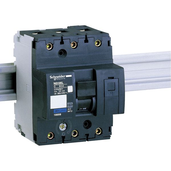 Miniature circuit-breaker, Acti9 NG125L, 3P, 80 A, D curve, 50 kA (IEC 60947-2) image 3