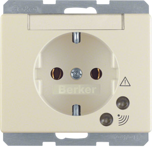 SCHUKO socket outlet with overvoltage protection, Arsys, white glossy image 1