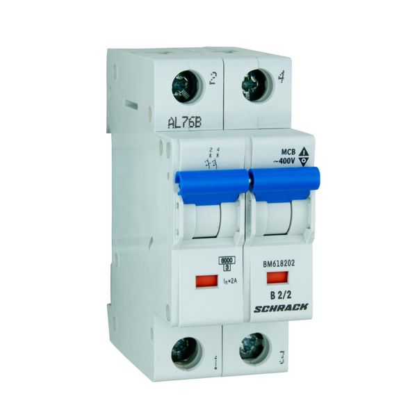 Miniature Circuit Breaker (MCB) B, 2A, 2-pole, 6kA image 2