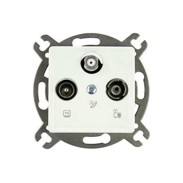 Linnera-Rollina Sat Socket Terminated (Sat-TV-Rd) White image 1