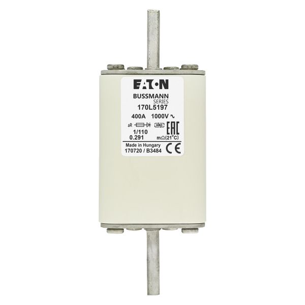 Fuse-link, high speed, 400 A, AC 1000 V, Size 1, 51 x 51 x 141 mm, aR, DIN, IEC, single indicator image 9