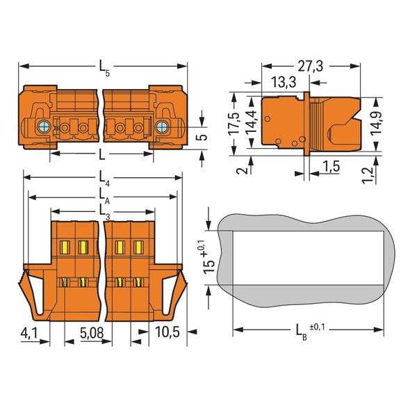 1-conductor male connector CAGE CLAMP® 2.5 mm² orange image 3