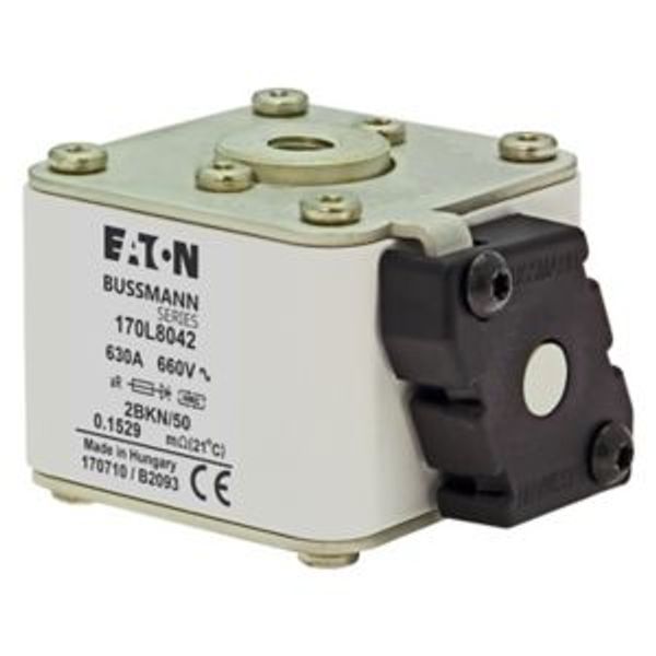 Fuse-link, high speed, 630 A, AC 660 V, Size 2, 59 x 77 x 50 mm, aR, IEC, single indicator image 4