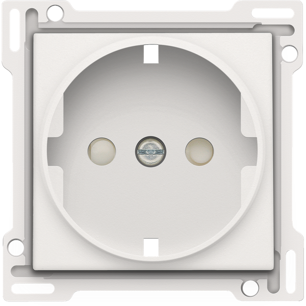 Finishing set for socket outlet with side earthing and shutters, white image 2