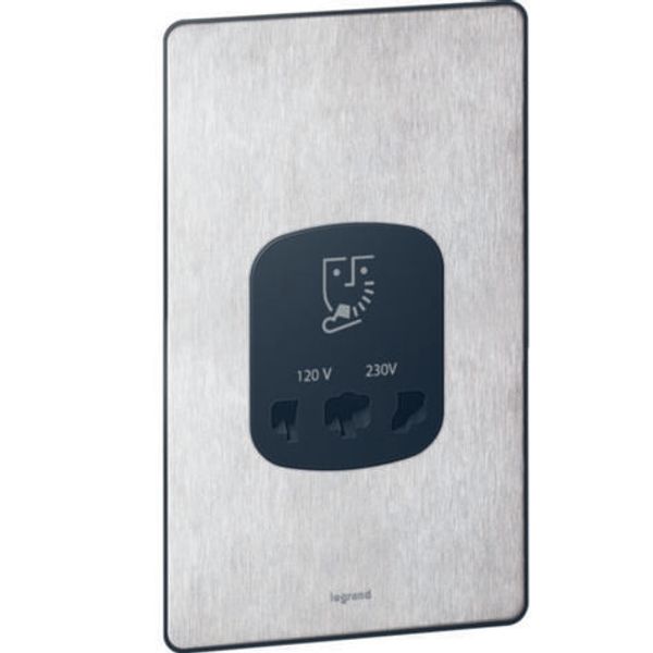 Synergy™ Sleek - shaver socket Brushed Stainless steel image 1